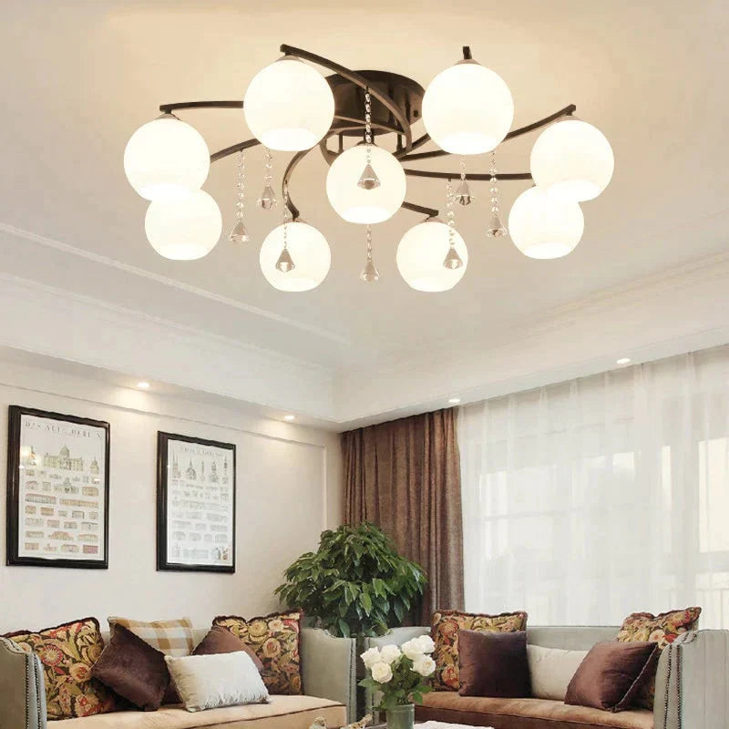 Modern Led Crystal Pendant Lights Candeeiro De Teto Lamps For Living Room Dining Luminaria Led