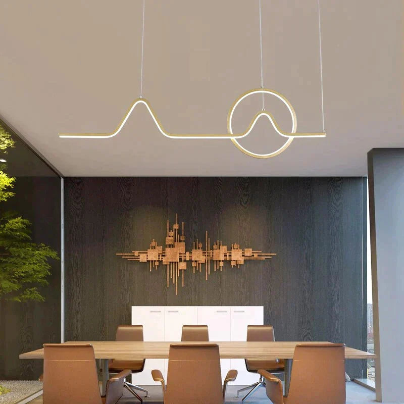 Led Pendant Light For Dining Living Room Black Gold Dimmable With Remote Control Lighting Hanglamp