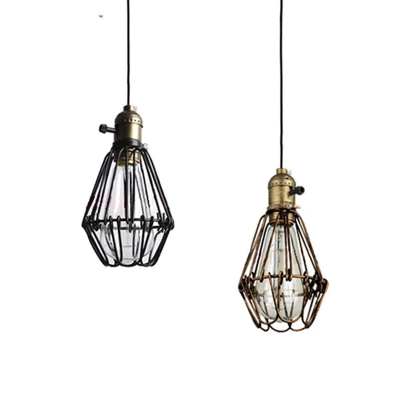 Vintage Retro Pendant Lights Kitchen Fixtures For Dining Bedroom Room Iron Lampshade Coffee Bar