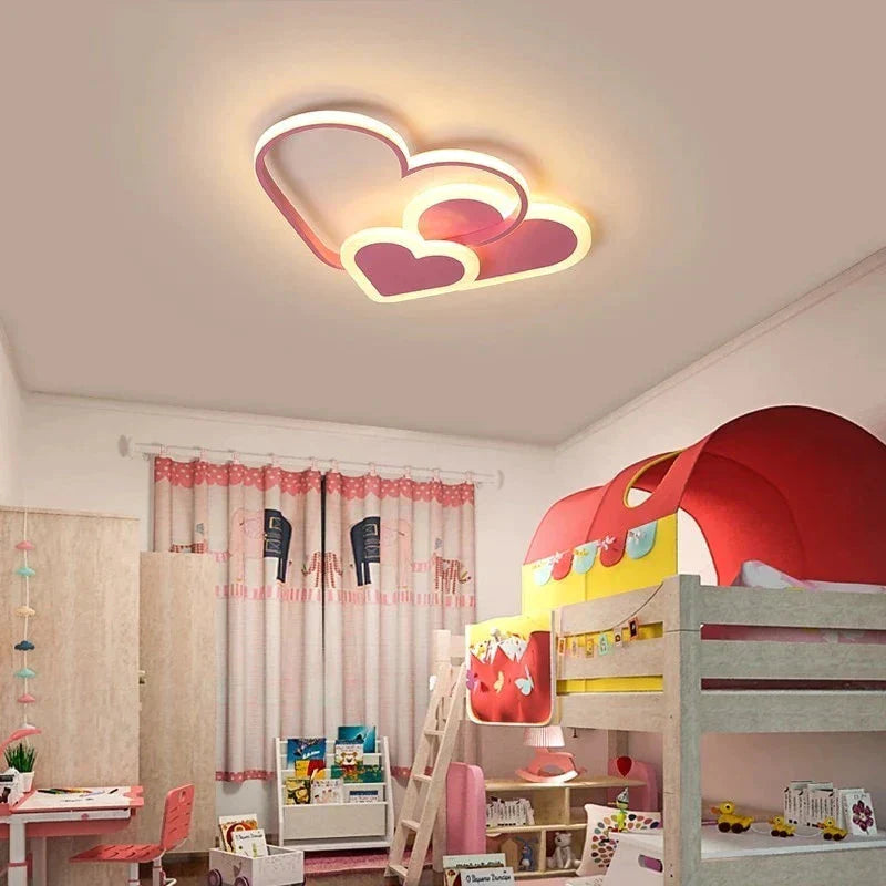 Pink Led Chandelier Light For Girl Bedroom Plafond Acrylic Lighting Lamp Modern New Fixture