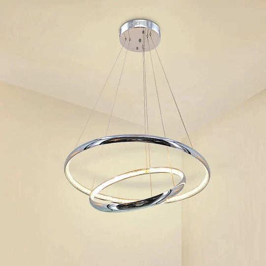 Modern Crystal Aluminum Led Pendant Lights Inside Emit Light Ceiling Hanging Living Room Kitchen