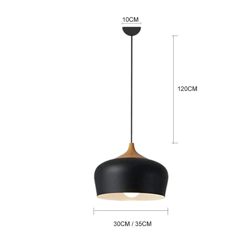 Modern Pendant Light Kitchen Fixtures For Dining Room Wood Black Restaurant Hanging Lamp Bar