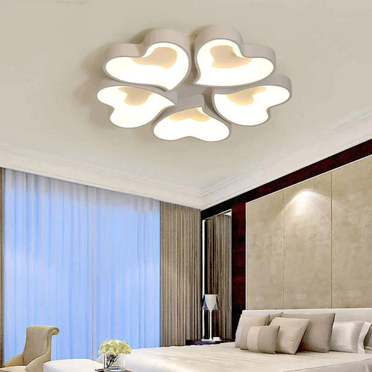 Modern Heart Shape Led Ceiling Lights For Living Room Bedroom Indoor Lighting Lamp Fixture Remote