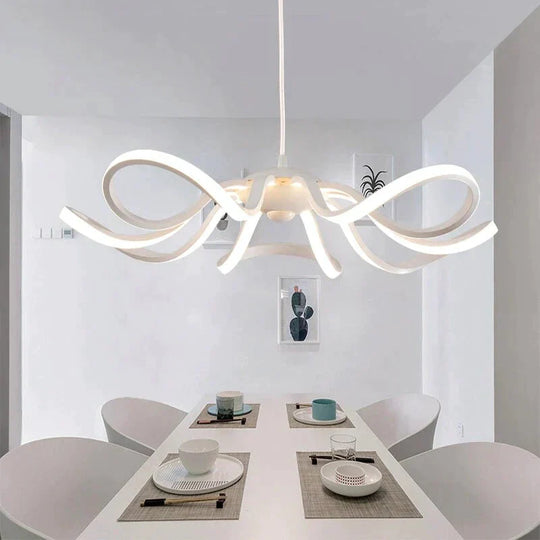 Modern Led Simple Flower Pendant Lights Lamp For Living Room Cristal Lustre Hanging Ceiling