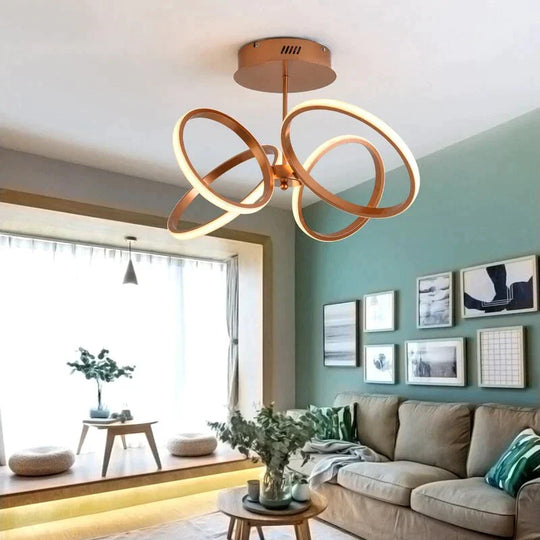 Modern Led Pendant Lights For Living Room Aluminum Lighting Gold Body Hanging Lamp Lower Ceiling