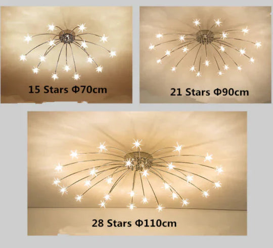 Fashion Ceiling Lights Led Lamp Iron Galss Indoor Lighting All Stars G4 Bedroom Living Room Hotel