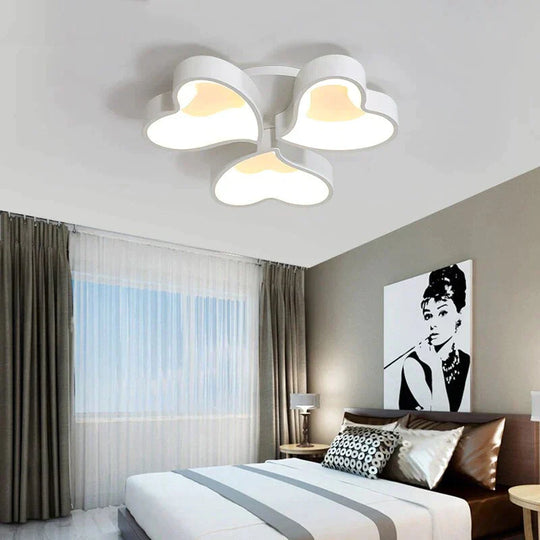 Modern Heart Shape Led Ceiling Lights For Living Room Bedroom Indoor Lighting Lamp Fixture Remote