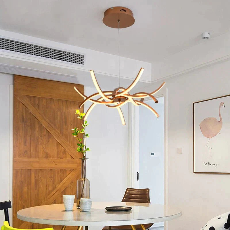 Simple Led Pendant Lights Gold Lamp For Living Room Lustre