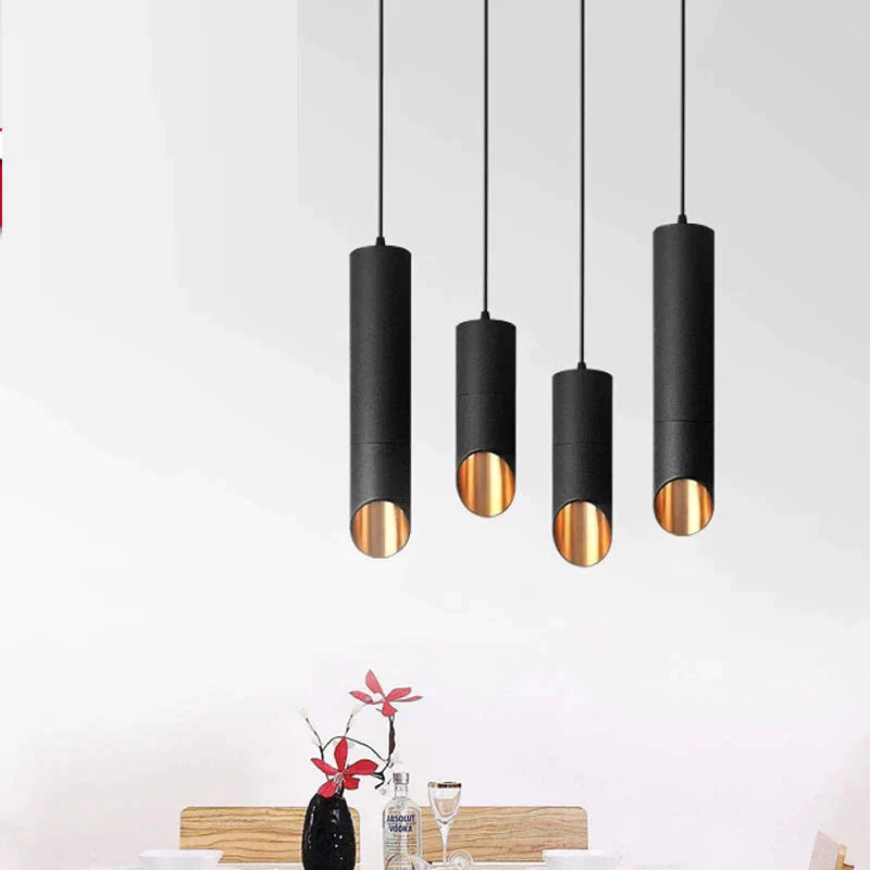 Led Pendant Lamp Long Tube Light Gu10 7W Island Dining Room Shop Bar Counter Decoration Cylinder