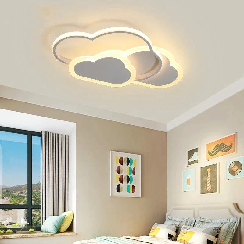 Kids Room Led Chandelier Light For Baby Bedroom New Modern Lamp With Remote Control White Pink