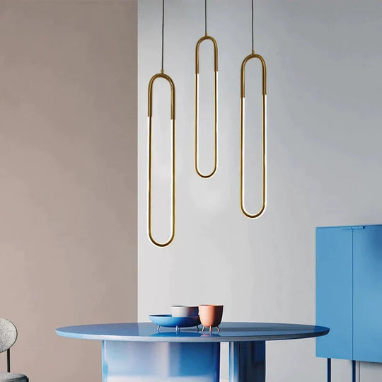 Modern Led Pendant Light Dining Room Hanging Lamps Home Fixtures Kitchen Living Gold Luminaire