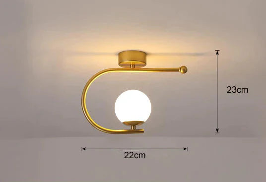 Modern Simple Corridor Lamp Circular Ceiling Golden Warm Light