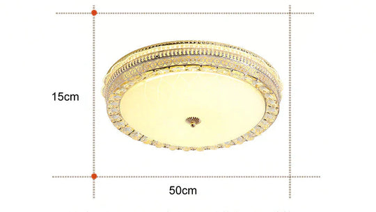 European Round Crystal Lamp Living Room Bedroom Led Ceiling