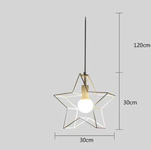 Nordic Creative Lovely Star Chandelier Single White / Without Bulb Ceiling