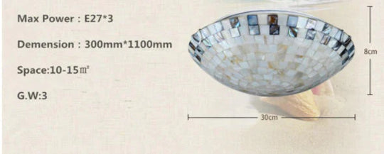 Tiffany Mediterranean Natural Shell Ceiling Light Toilet Lustres Night Led Lamp Bedroom Lighting
