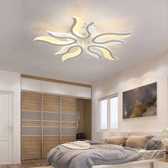 Modern New Acrylic Led Ceiling Chandelier Lights White Color For Living Room Bedroom Chandelier