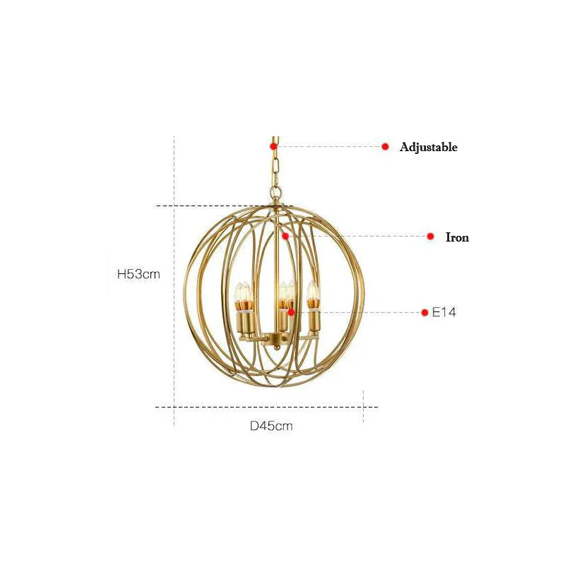 Chandelier Gold Balcony Corridor Lamp Pendant