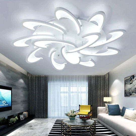 Remote Control Led Ceiling Light With Ultra - Thin Acrylic Lamp For Living Room Bed Flush Mount