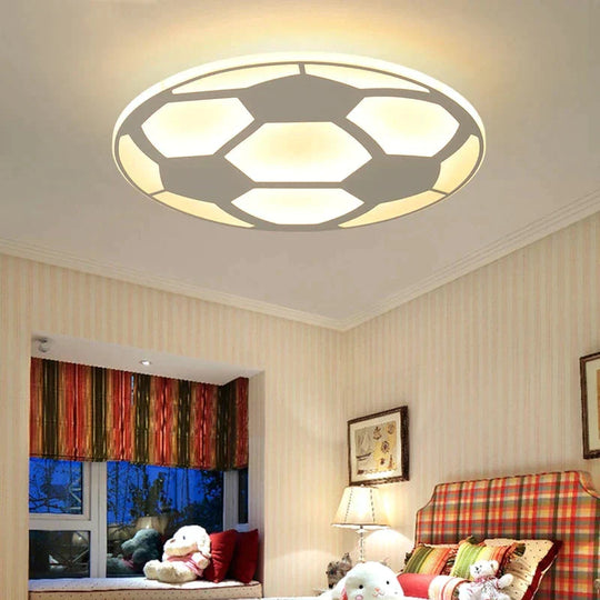 New Designer Led Kids Ceiling Lamp With Football For Bedroom Remote Control Ultrathin Llight Home