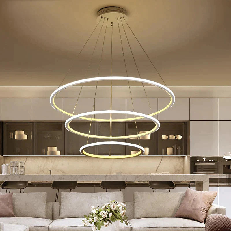 Modern Led Living Dining Room Pendant Lights Suspension Luminaire Suspendu Led Ring Lighting Lamp