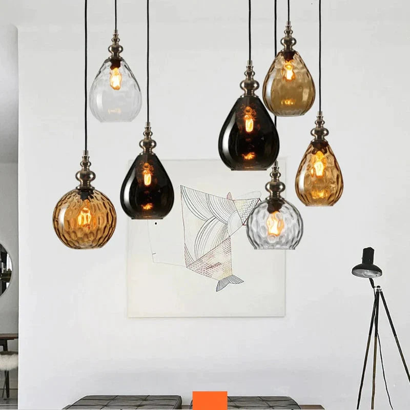 Modern Creative Europe Glass Pendant Light Led E27 With 3 Colors For Bedroom/Restaurant/Living