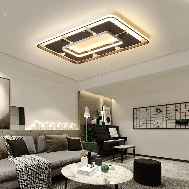 Modern Living Room Ceiling Lights For Bedroom Support Remote Control Led Surface Mount Lamps