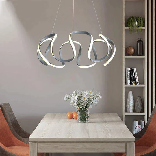 Surface Mounted Modern Led Pendant Light For Living Room Bedroom Dining Fixtures Gray Color Ceiling