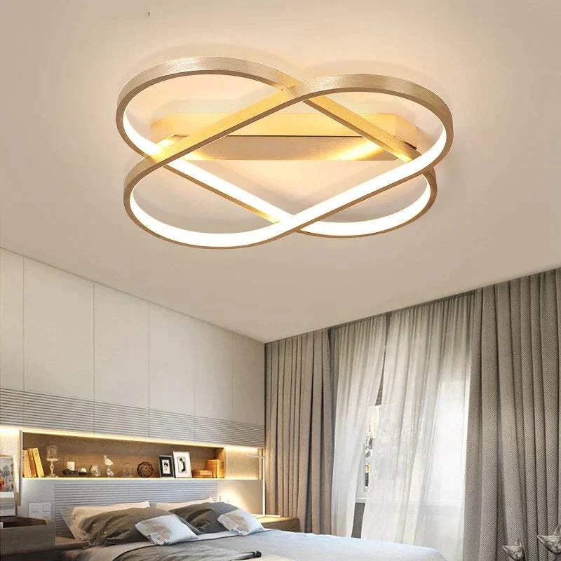 New Gold Body Ceiling Lights For Living Room Bedroom Led Lustres Large Lighting Fixtures Led Lamp