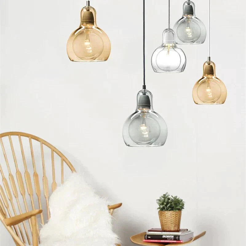 Modern Loft Cord Pendant Lights Clear Glass Lampshade Celling With E27 Retro Edison Bulb Indoor