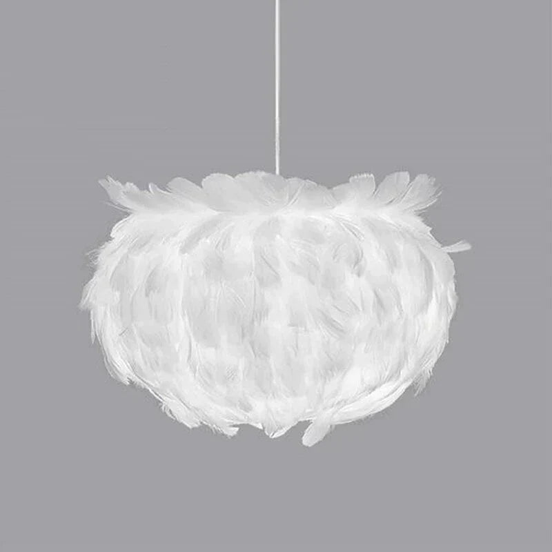 Modern Personality White Feather Chandelier E27 Led Lustre Pendant Lamp Fixture Bedroom Living Room