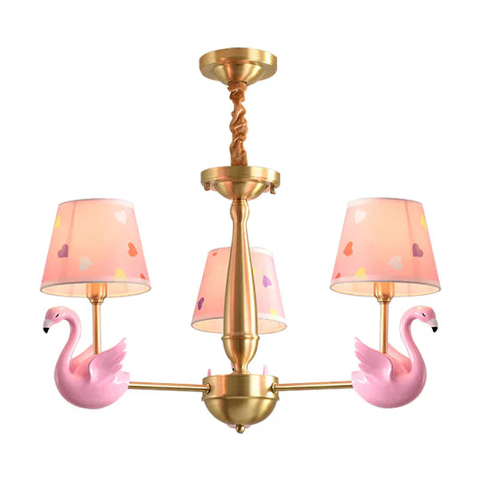 Kindergarten Swan Hanging Chandelier Fabric Art Deco Pendant Lights