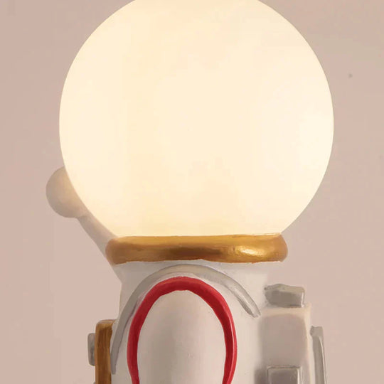Nordic Spaceman Hanging Light Fixtures Iron Chandelier In White For Kid Bedroom