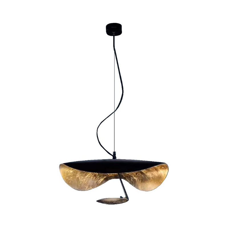 Alphecca - Twist Metal Twisting Hanging Light Fixture Modernism 1 Pendant Lamp In Black And Gold