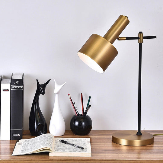 Menkab - Modern 1 - Bulb Bedroom Table Light Brass Night Lighting With Grenade Metal Shade
