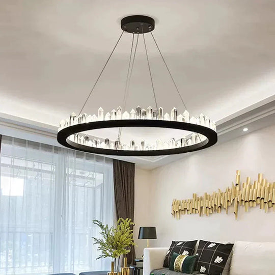 Crystal Round/Rectangle Chandelier Pendant Light