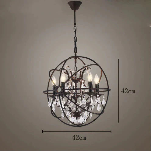 Chandelier Round Crystal Lamp Staircase Restaurant Bar Decoration Clothing Store Retro Living Room