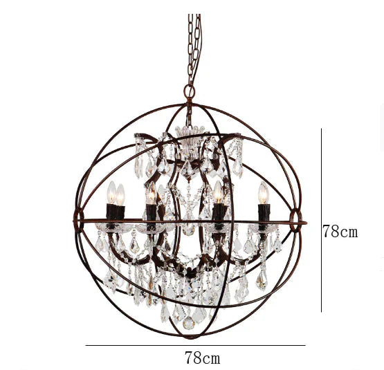 Chandelier Round Crystal Lamp Staircase Restaurant Bar Decoration Clothing Store Retro Living Room