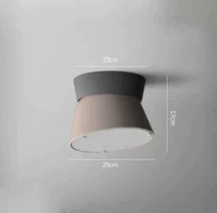 Simple Modern Living Room Light Bar Bedroom Study Color Macarone Ceiling Latte Color / Dia25Cm