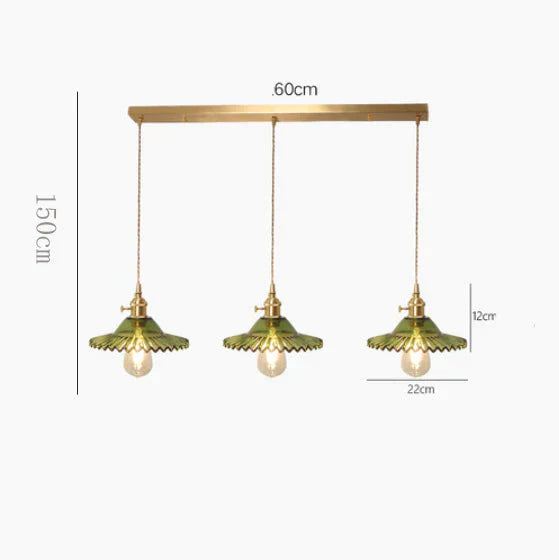 Modern Simple Three Head Restaurant Chandelier Brass Glass Creative Dining Room Table Bar Lamp A /