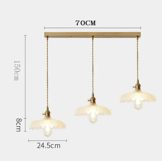 Modern Simple Three Head Restaurant Chandelier Brass Glass Creative Dining Room Table Bar Lamp B /