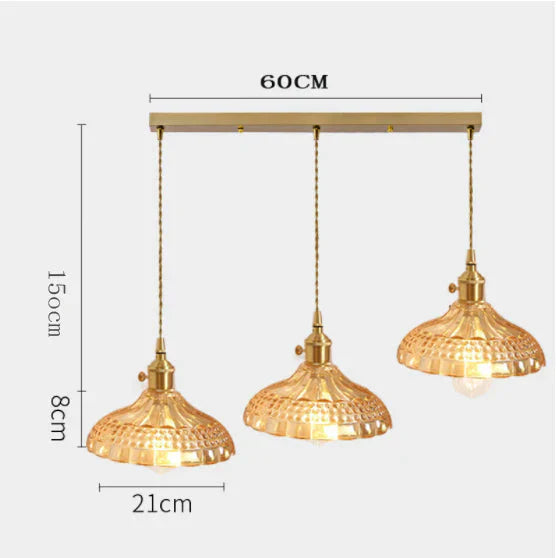 Modern Simple Three Head Restaurant Chandelier Brass Glass Creative Dining Room Table Bar Lamp C /