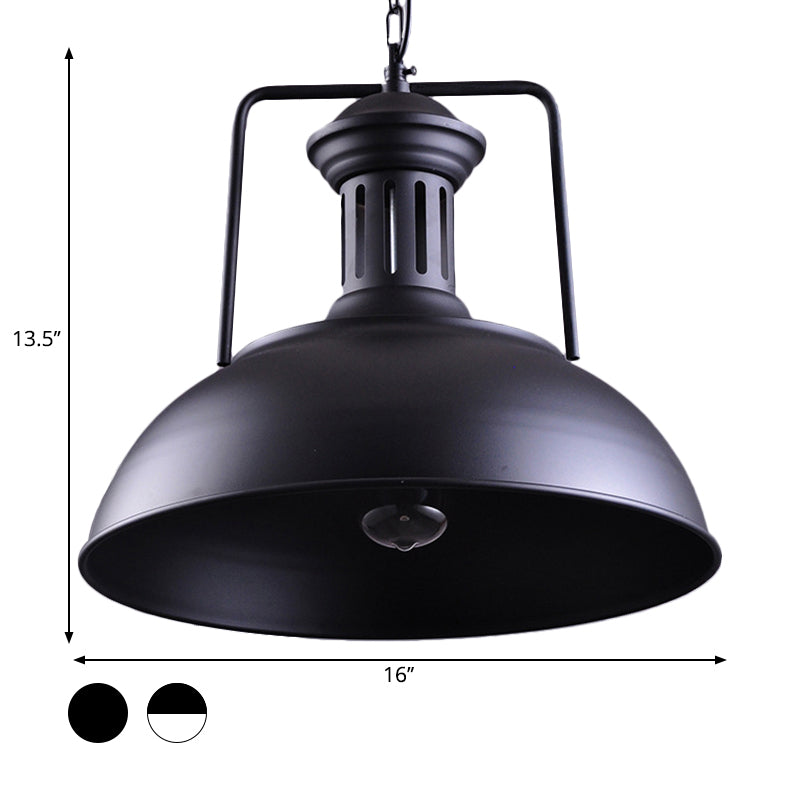 Ginevra - Black Iron Farmhouse Pendant Lighting Fixture With Vented Socket