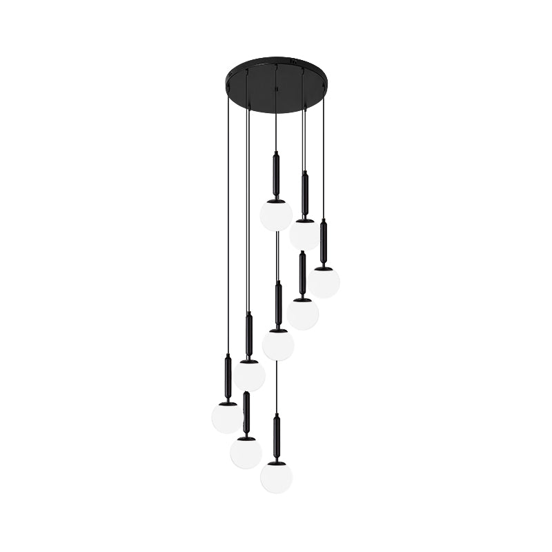 Marta - Opal Glass Global Multiple Hanging Light Simplicity Suspension Lighting For Stairs