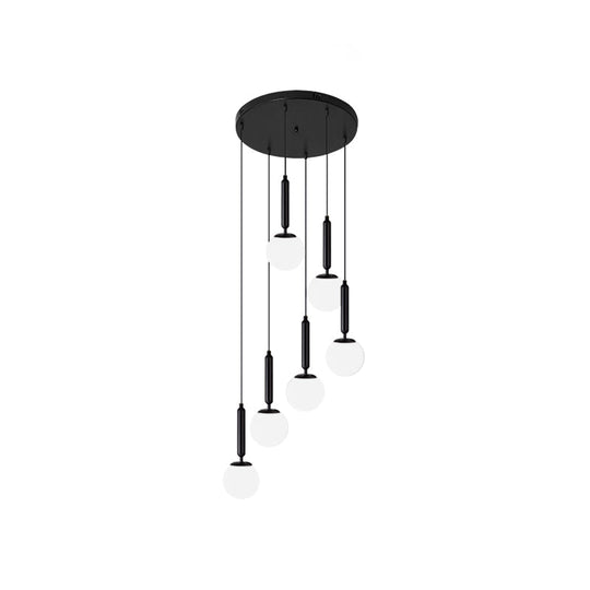 Marta - Opal Glass Global Multiple Hanging Light Simplicity Suspension Lighting For Stairs