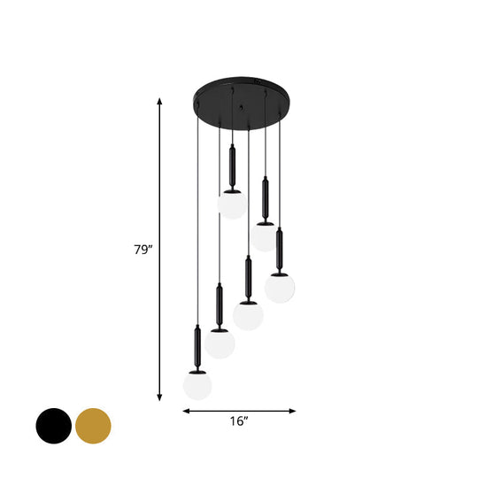 Marta - Opal Glass Global Multiple Hanging Light Simplicity Suspension Lighting For Stairs