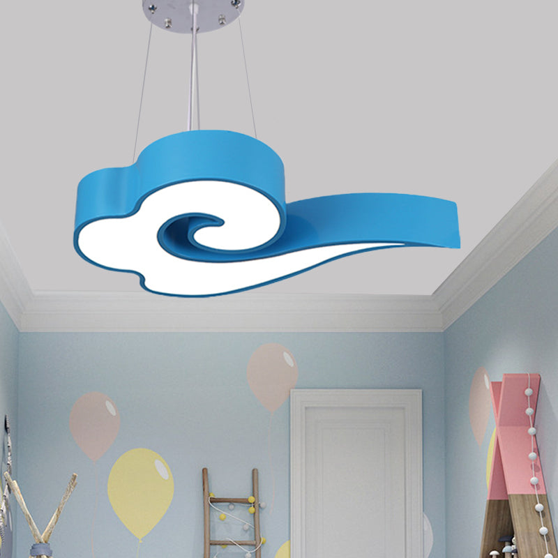 Ella - 18/22.5 Cloud Ceiling Chandelier Macaron Acrylic Led Hanging Light Blue / 18 White