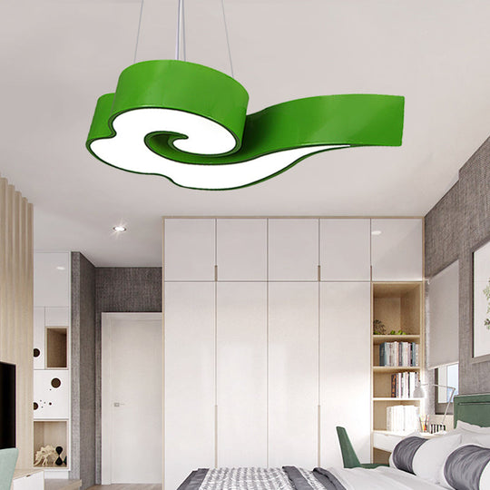 Ella - 18/22.5 Cloud Ceiling Chandelier Macaron Acrylic Led Hanging Light Green / 18 White