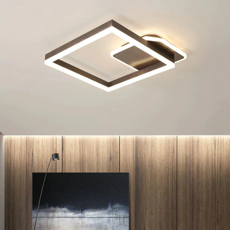 Led Ceiling Lamp Acrylic Aluminum Living Room Modern Simple Lighting Bedroom Study Coffee Color / A