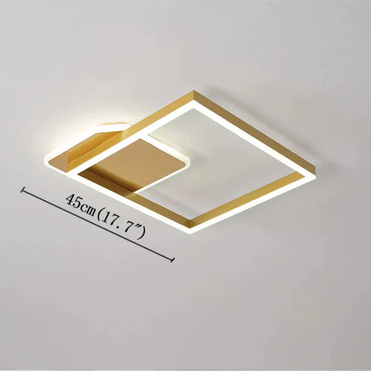 Led Ceiling Lamp Acrylic Aluminum Living Room Modern Simple Lighting Bedroom Study Gold / A White