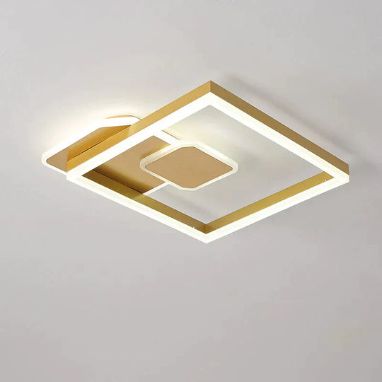 Led Ceiling Lamp Acrylic Aluminum Living Room Modern Simple Lighting Bedroom Study Gold / B White